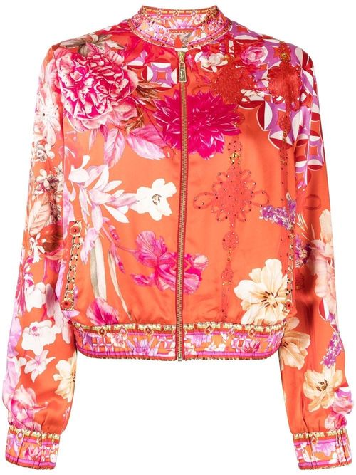 Camilla floral-print bomber...