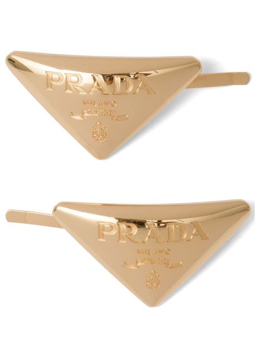 Prada Black logo hair clips