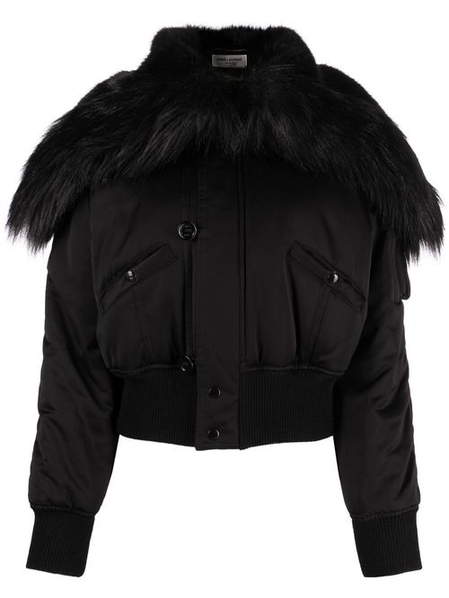 Saint Laurent faux-fur...