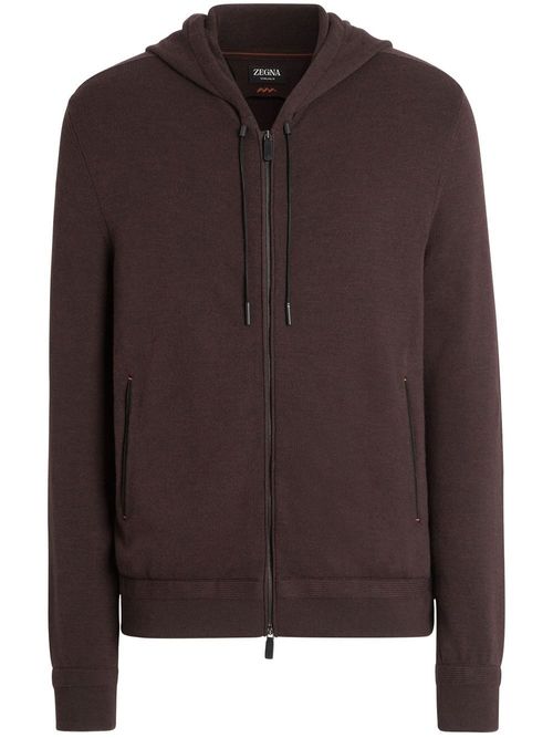 Zegna zip-up wool hoodie -...