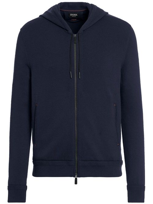 Zegna fine-knit zipped hoodie...