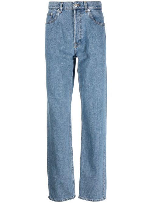 Lanvin Monogram-Pattern Straight-Leg Jeans