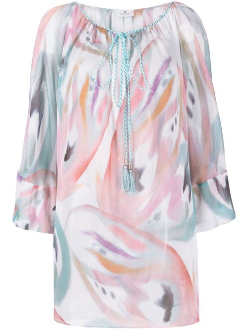 ETRO abstract-print boat neck...