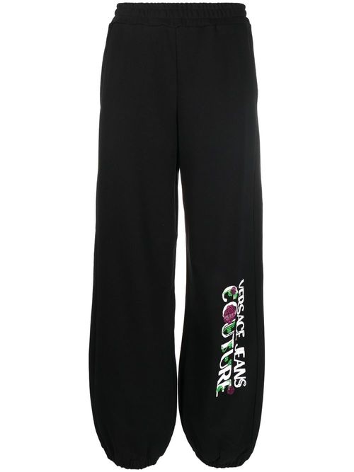 logo-print cotton track pants, Versace Jeans Couture