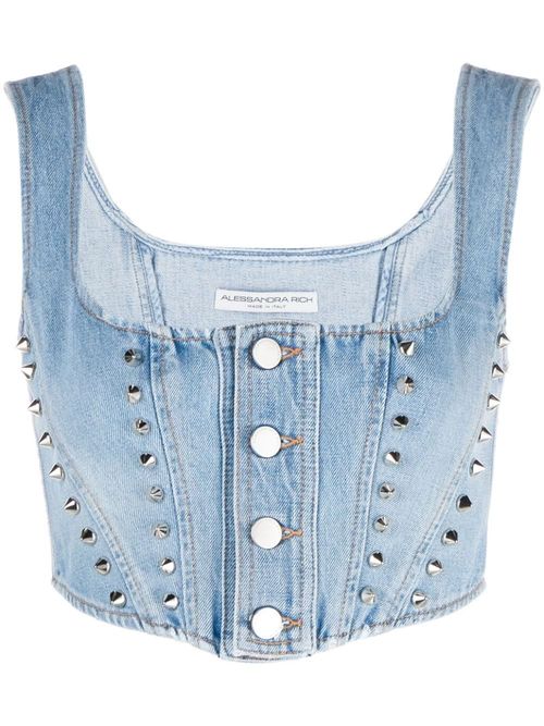 Denim Bustier Top Blue