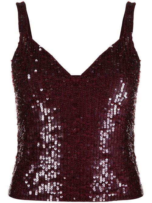 P.A.R.O.S.H. sequin-embellished sleeveless top - Green, £231.00