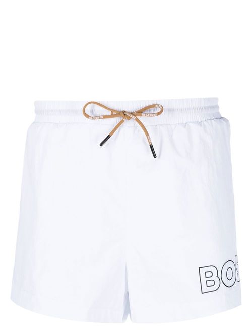 BOSS logo-print drawstring...