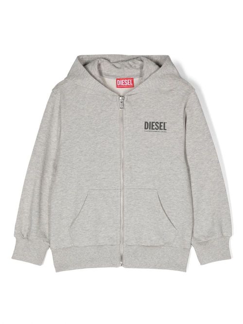 Diesel Kids logo-print zip-up...