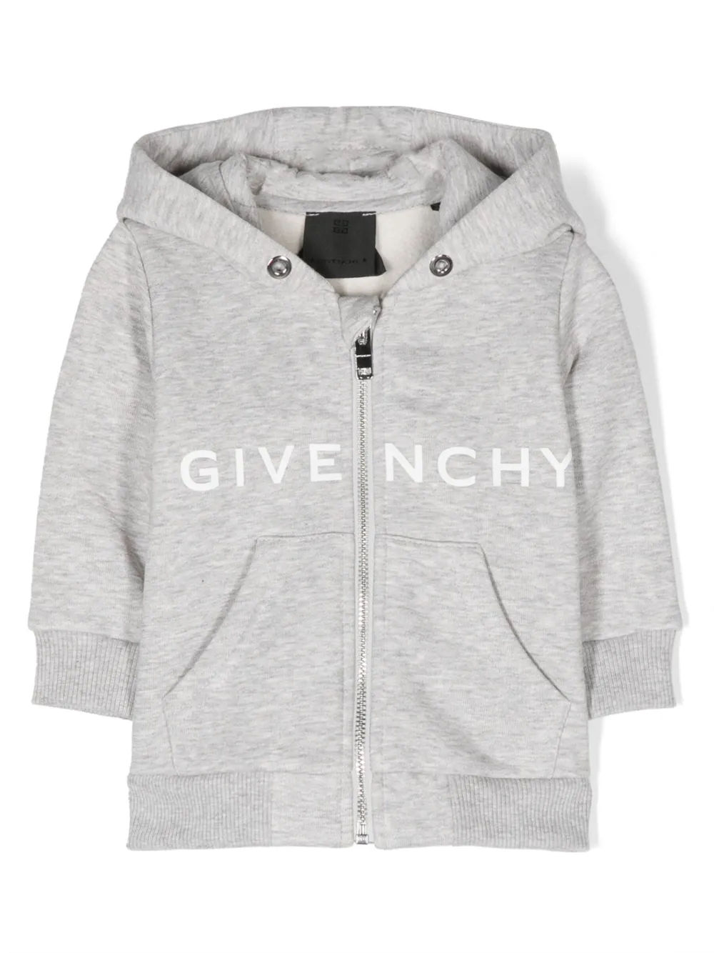 Givenchy Kids logo print zip up hoodie Grey 126.00 Port