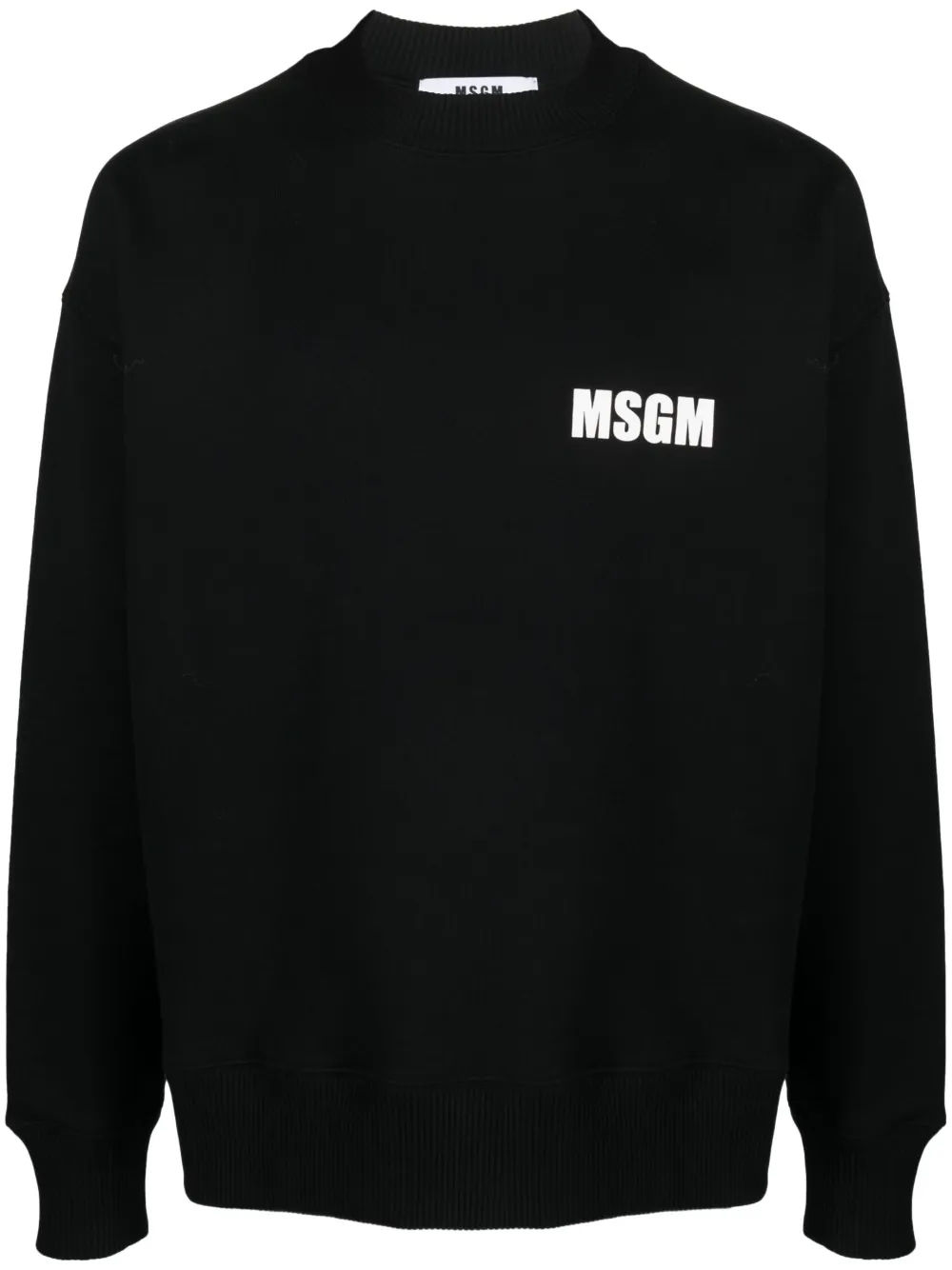 MSGM logo print crew neck sweatshirt Black 200.00 Mirror Online