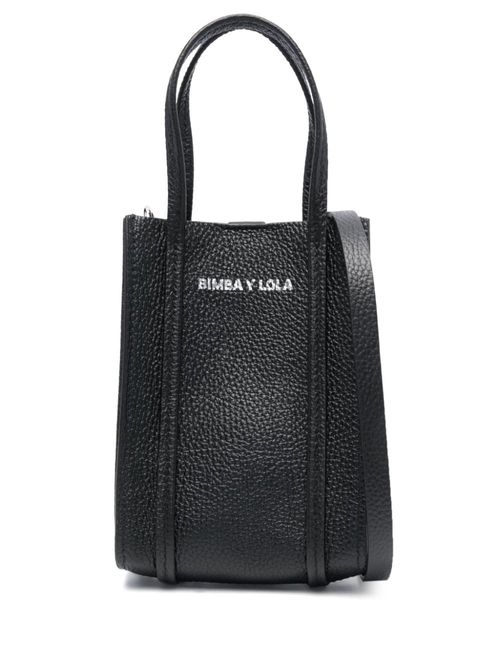 Bimba Y Lola Xs Pocket Leather Crossbody Bag in Black