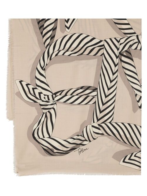 TOTEME Large Monogram Scarf - Neutrals