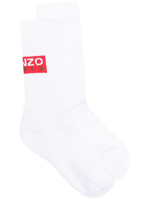 Kenzo logo-print socks - White