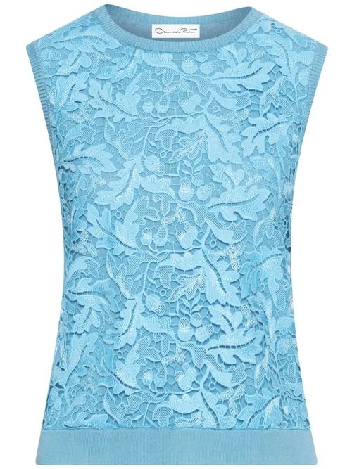 SANDRO lace-panel Silk Tank Top - Farfetch