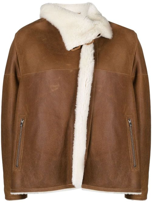 Isabel Marant Paoleta Faux Shearling Denim Jacket