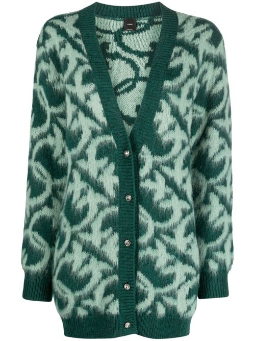 PINKO intarsia-knit button-up...