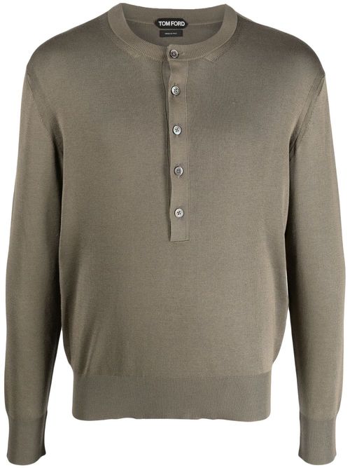 TOM FORD round-neck buttoned...