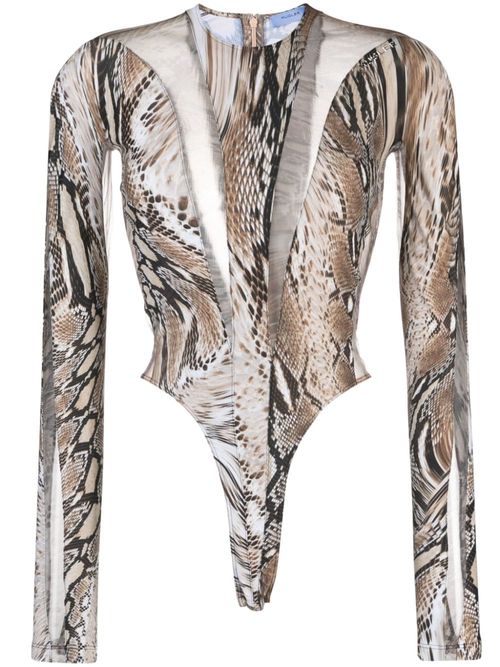 Mugler Illusion mesh-panelled Bodysuit - Farfetch