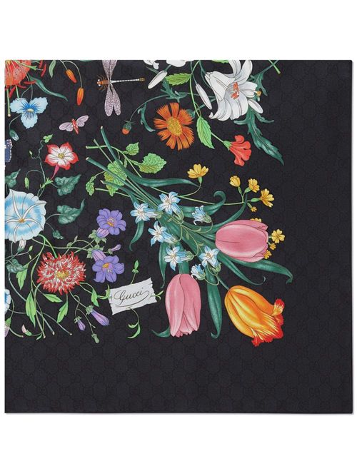 Gucci Tiger & Flower-print Silk Scarf - Farfetch