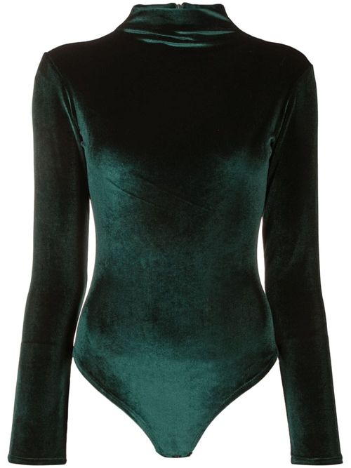 Velvet Bodysuit - green