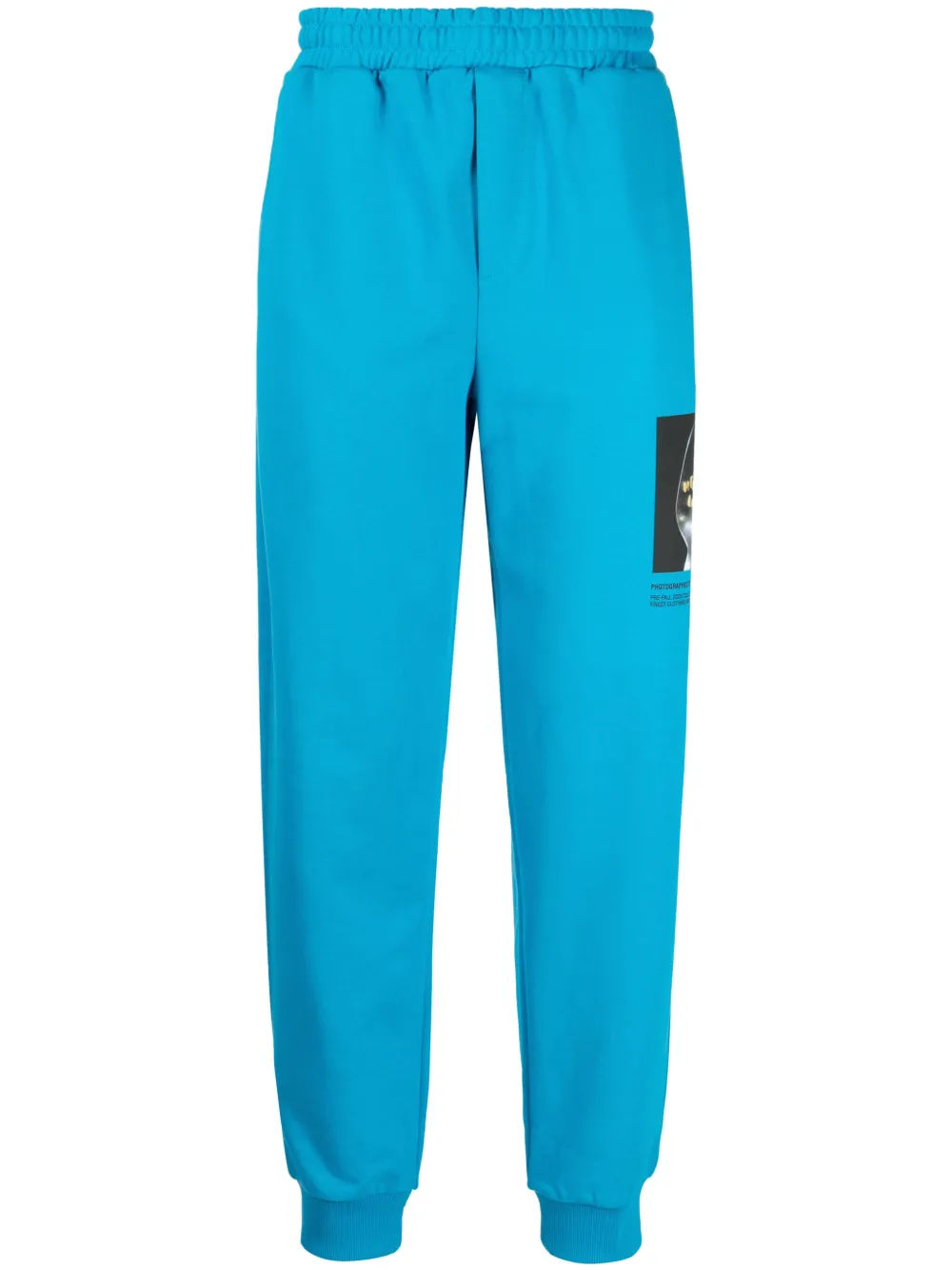 Helmut Lang photographic print cotton track pants Blue 236.00