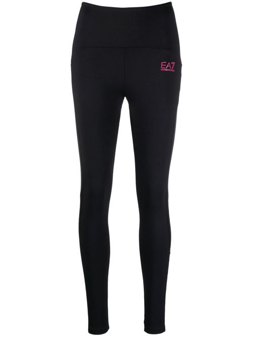 Ea7 Emporio Armani logo-print high waist leggings - Black, £91.00