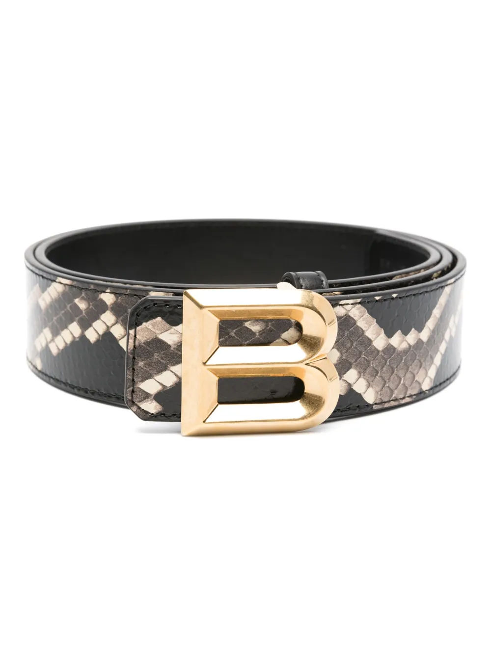 Bally B buckle snakeskin effect belt Black 224.00 Mirror Online