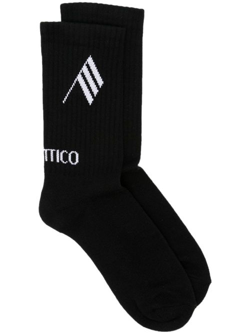 The Attico intarsia-knit logo...