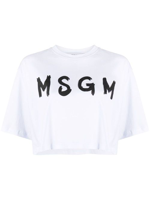 MSGM cropped logo-print...