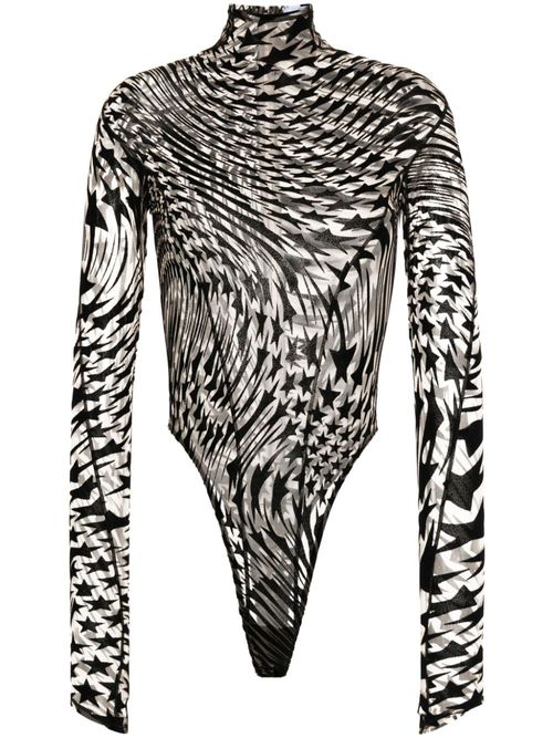 Mugler Illusion Tulle Bodysuit - Farfetch
