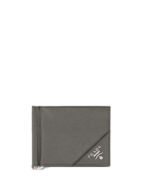 Prada triangle-logo leather...