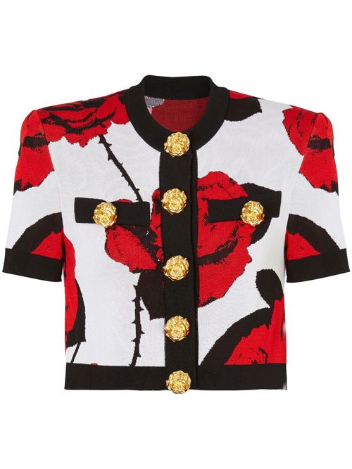 Balmain floral-jacquard...