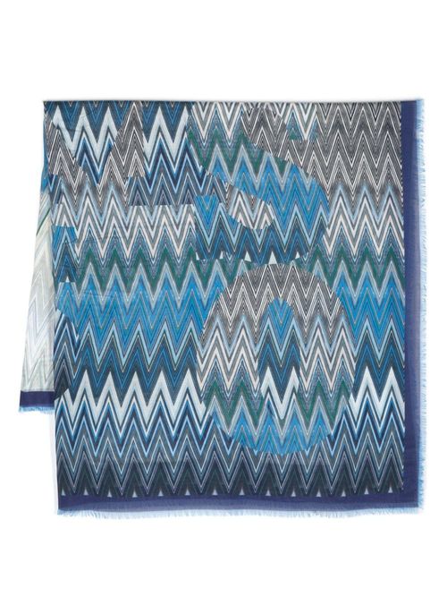 Missoni zigzag-print frayed...