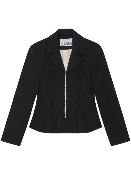 GANNI bonded crepe blazer -...