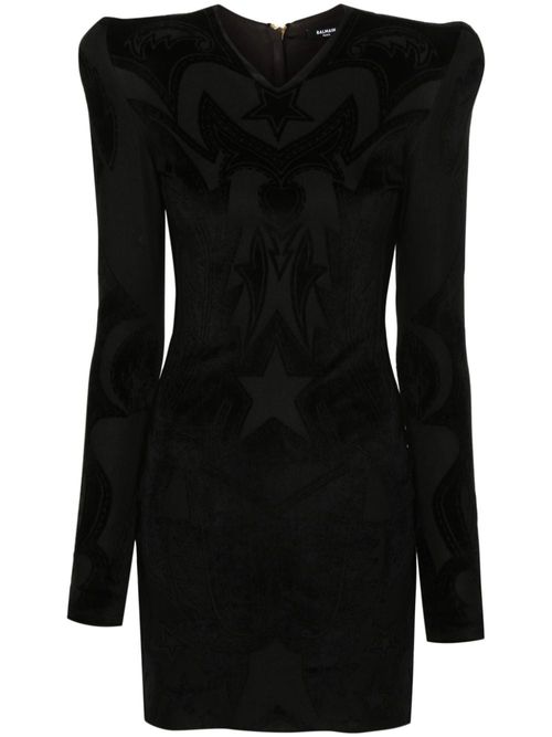 Balmain flocked long-sleeve...