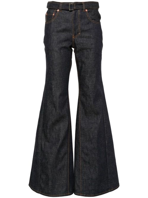 sacai mid-rise bootcut jeans...