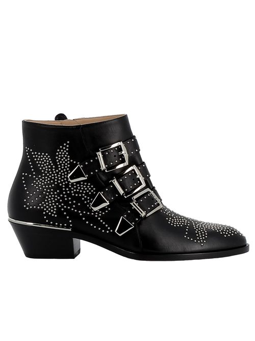 Chloe Black Leather Ankle...