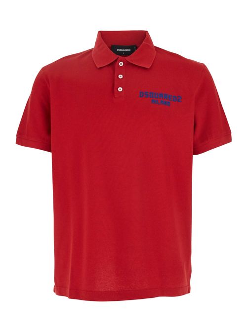 Dsquared2 Red Polo Shirt With...