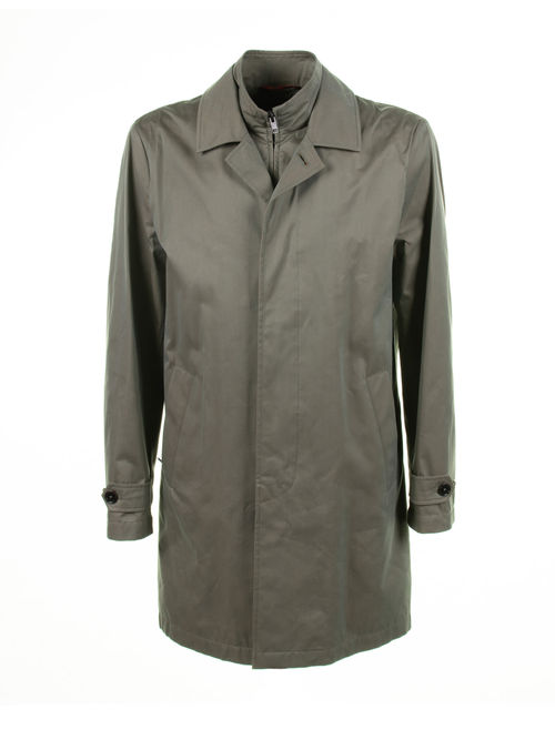 Fay Long Green Jacket With...