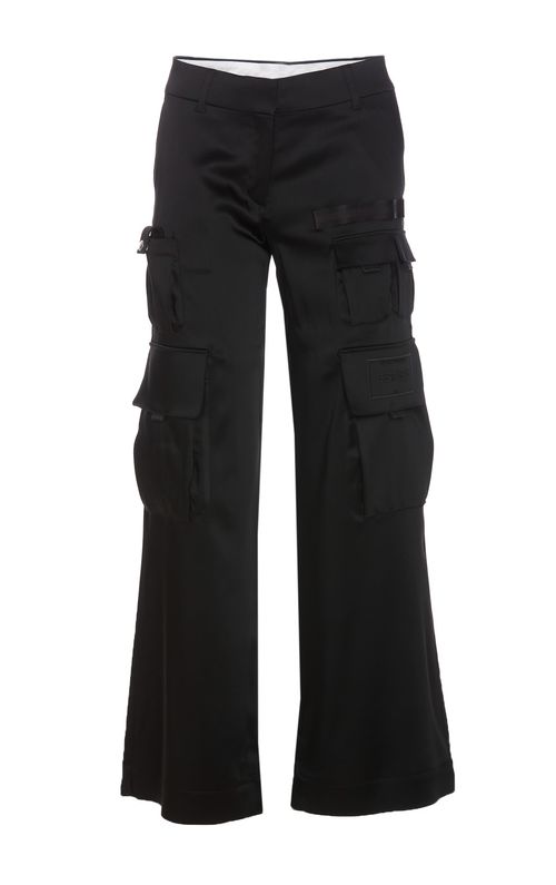 Off-White Satin Toybox Pants