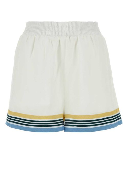 Casablanca White Silk Shorts