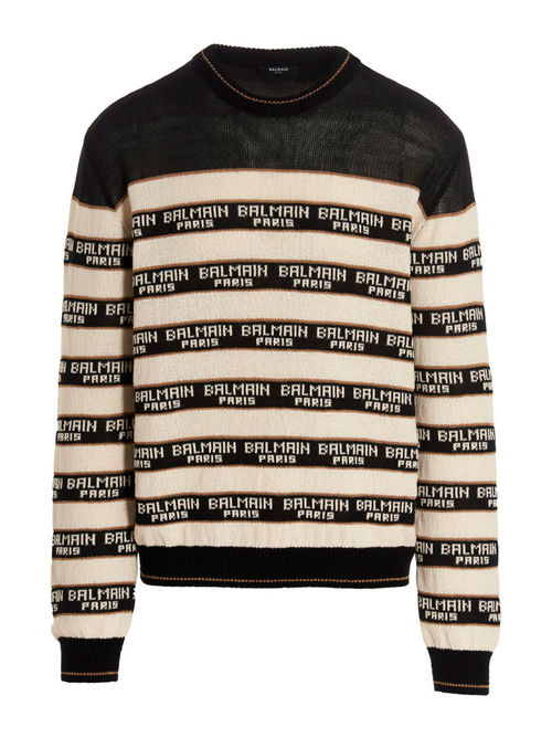 Balmain Logo Intarsia Sweater