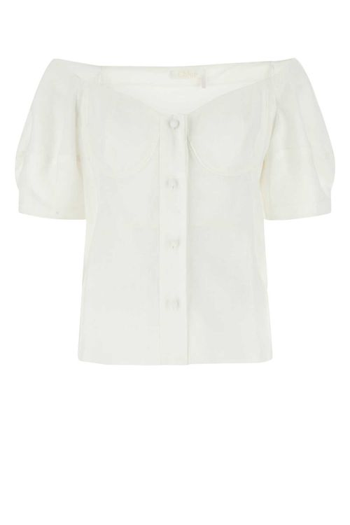 Chloé White Linen Top