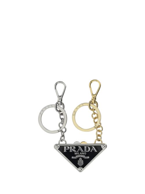 Prada Set Of Two Logo Keyrings