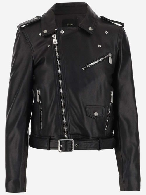 Pinko Leather Biker Jacket