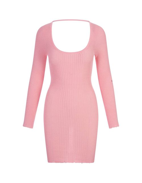 A Paper Kid Short Pink Ribbed...