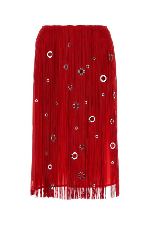 Prada Red Organza Skirt