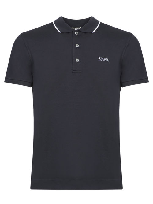 Zegna Contrast Logo Blue...