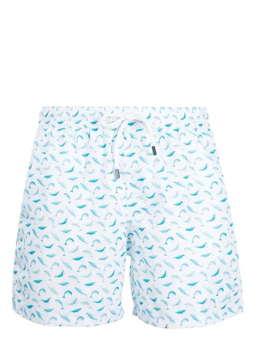 Fedeli White Swim Shorts With...