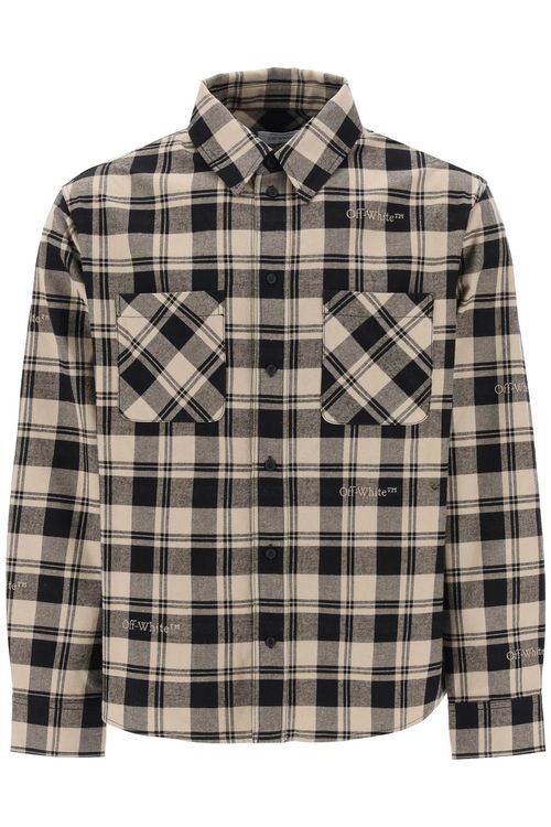 Off-White Flannel Shirt With...
